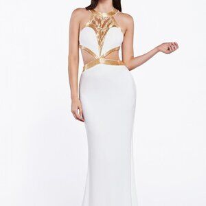 Halter Neck Sheath Shape Evening Dress CDJ735